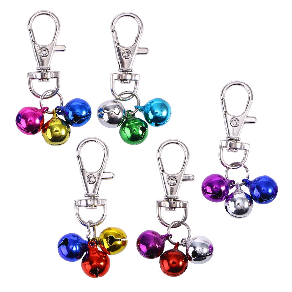 Mini cloches de couleurs assorties, 5 pièces, décoration pour collier de chien, chiot, (couleur aléatoire)