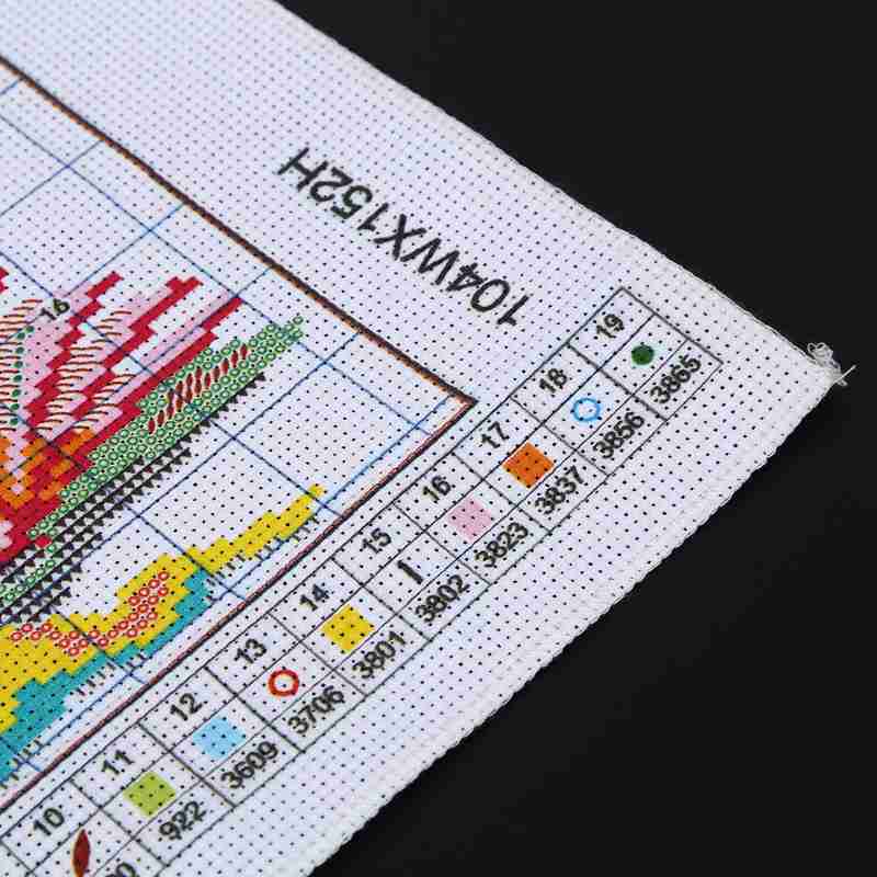 DIY Hand Knitting Print Cross Stitch Set Embroidery Set 11CT py Flower Cap Pattern Cross Stitch 33 * 44cm Home Decoration