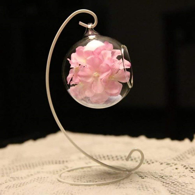 12 stk ornament utstillingsstativ jernhengende stativholder til hengende glass kloden luftanlegg terrarium heksekule jul