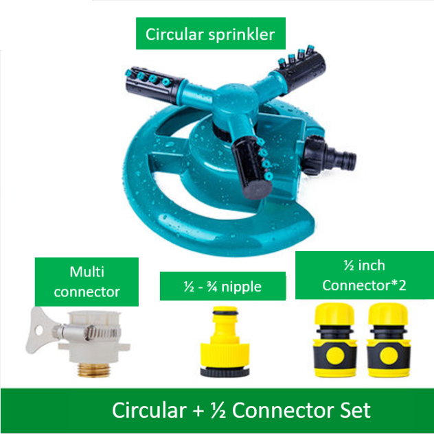 360 Degree Rotating Sprinkler / Watering Irrigation Water Sprayer Agricultural Garden Landscape Lawn Garden Tools Rotary: Circular DN15 Set