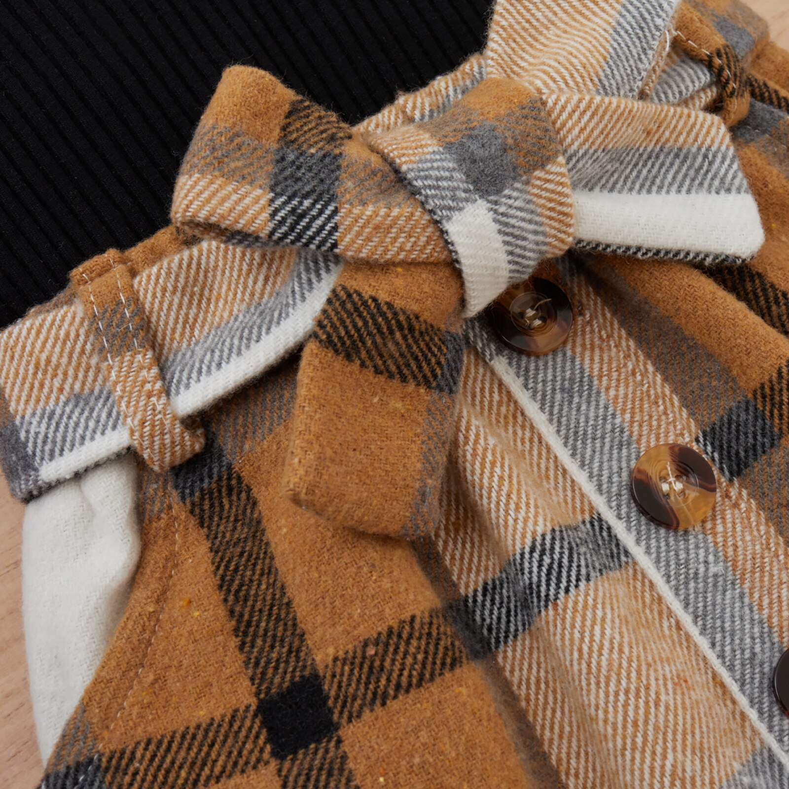 1-4y barn barn flicka 2 st höstoutfit enfärgad långärmad toppar+rutiga kjolar set outfit barn flickkläder