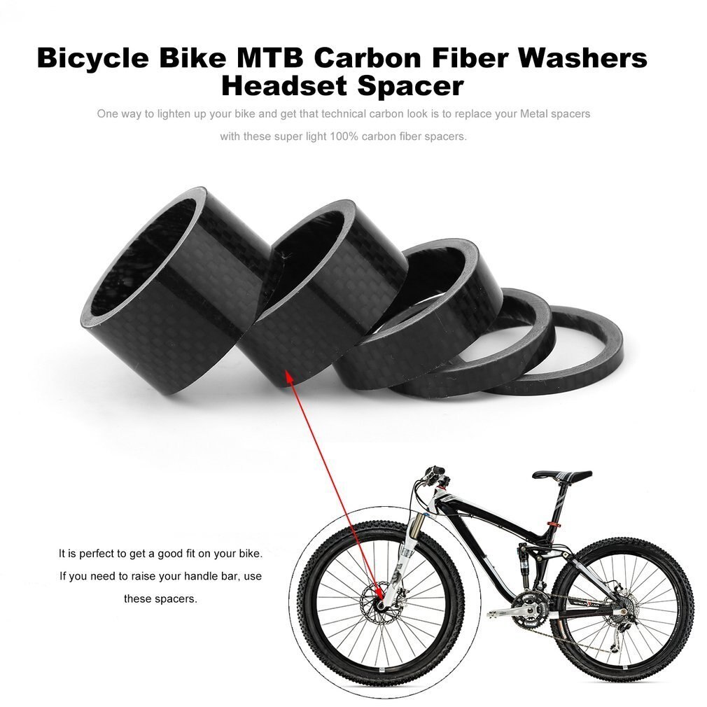 Mtb Mountainbike 5 10Mm Carbon Fibre Voorvork Kom Serie Headset Wasmachine Road Fiets Bovendeel Backup Ring