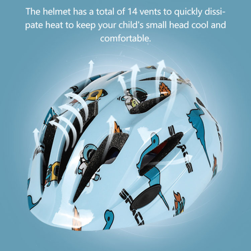 Eastinear-Children's Safety Helmet Cartoon Sports Cycling Balance Car Skateboard Protection One-piece Cycling Helmet