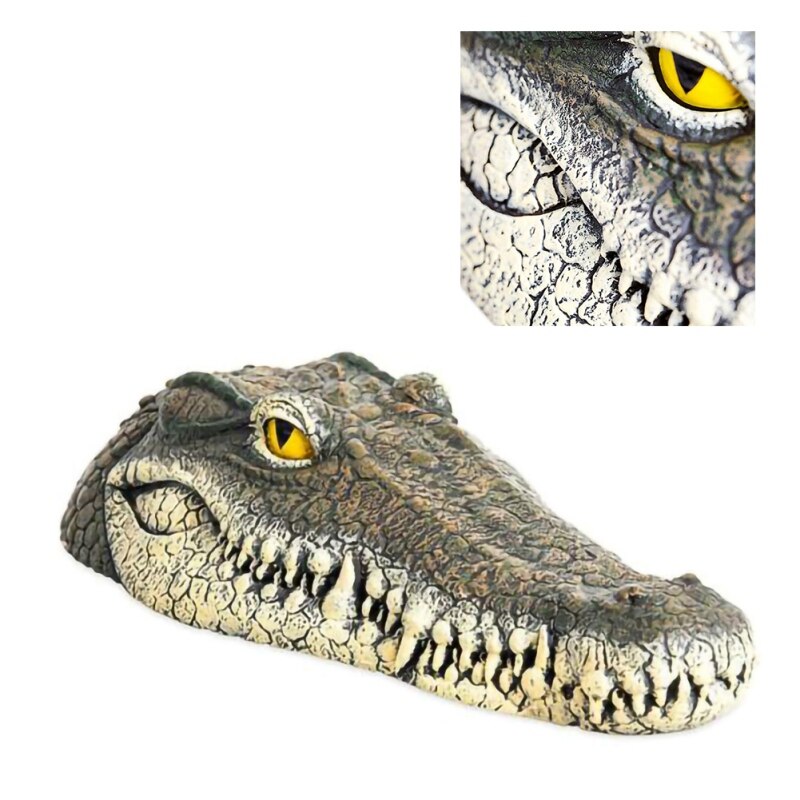 Crocodile flottant Crocodile tête jardin étang piscine réaliste eau caractéristiques décorations piscine ornement flottant résine tête