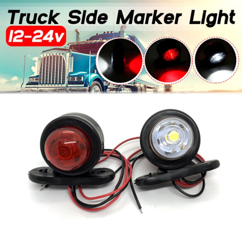 Car Truck LED Side Marker Light 10-30V Double Mini Lamp White Red For Trailer Lorry Caravan
