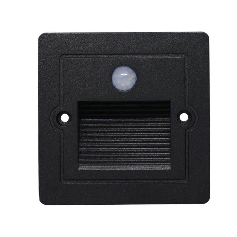 1 st pir utomhus 3w led steg ljus vattentät trapp ljus vägg inbyggd underjordisk lampa belysning däck fotljus 85-265v ip65