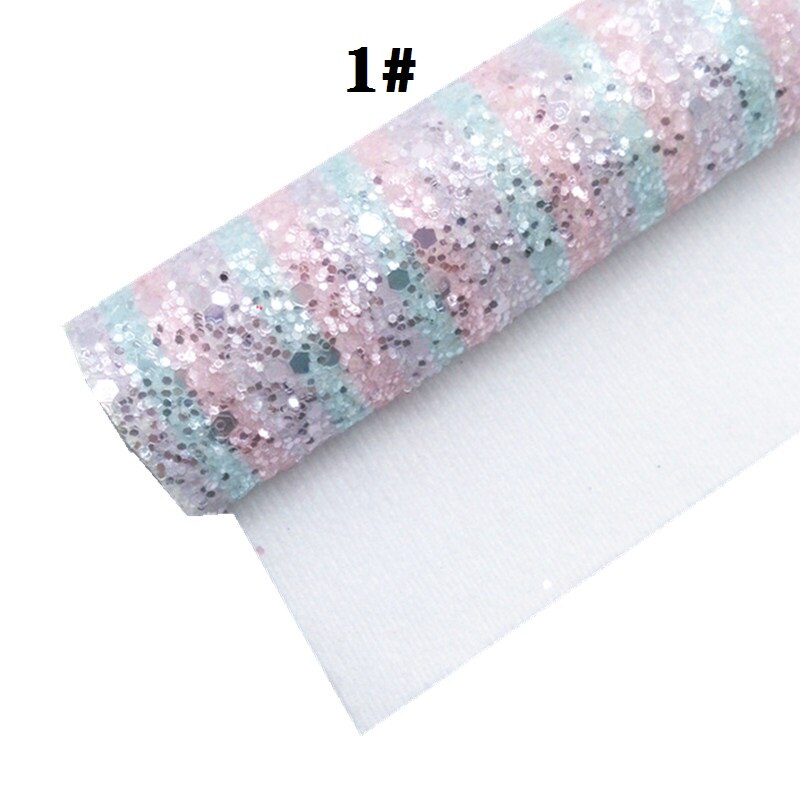 Sateenkaari raidat paksu glitter vinyyli kangas arkki huopa tausta synteettinen nahka tekovinyyli tee itse  a4 koko  r409a: 1-30 x 134cm