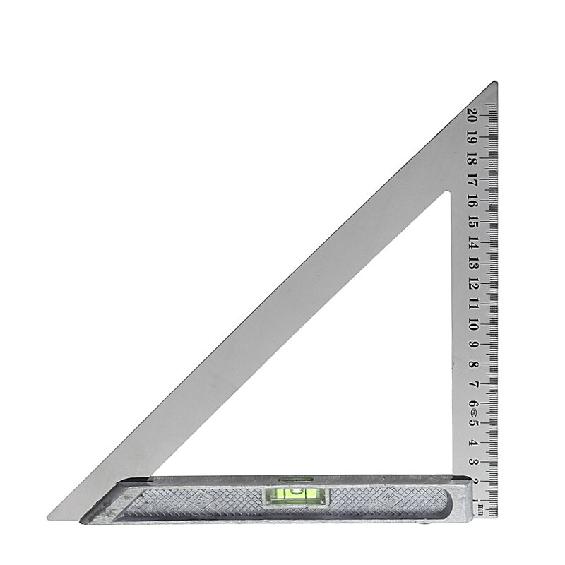 200mm Triangle Ruler 90° Alloy Measuring Tool With Bead Horizontal Woodworking: 20cm