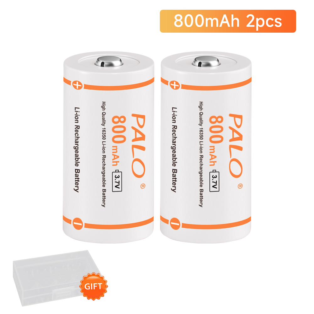 PALO CR123A Batteria 800mAh 3.7V Li-ione Ricaricabile RCR123 16340 Batterie per Torcia A portato 16340 16350 CR123A Batteria: nero