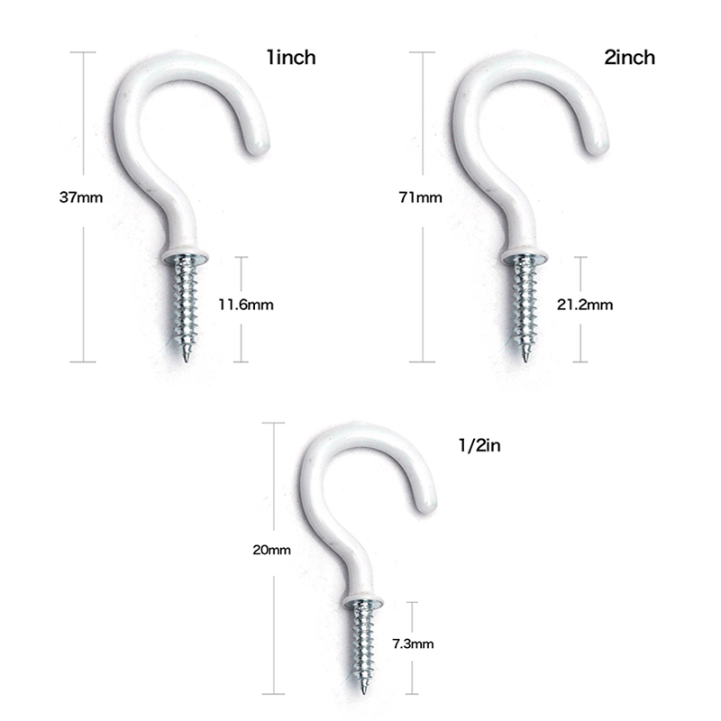 Ganchos para colgar tazas, ganchos para el techo, color blanco, 10 Uds.