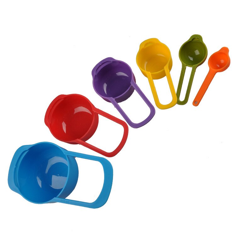 Utensilios de cocina apilables Arco Iris, accesorios de cocina de 6 piezas, taza medidora, conjunto de 6 unidades