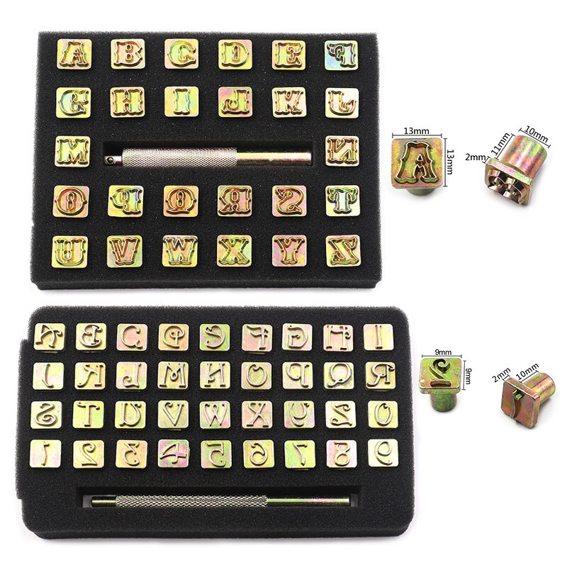 Alphabet Digitale Leder Stanzen Carving Messer Druck schlagen Werkzeuge Englisch Buchstaben Metall Leder Stempel einstellen Leder Werkzeuge