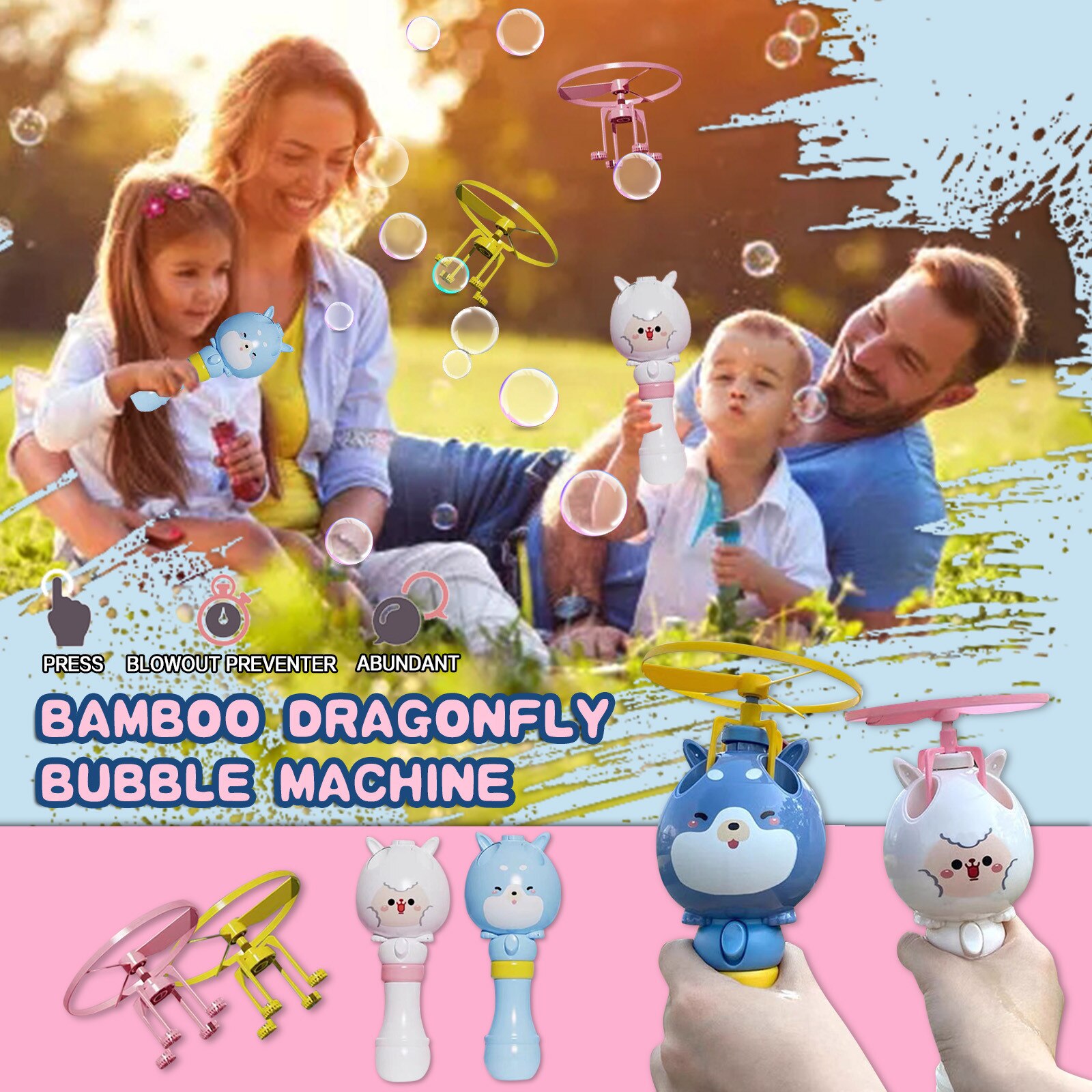 2 Stuks Cartoon Dier Bubble Wands Machine Maker Automatische Blower Zeepbellen Kinderen Duurzaam Bubble Machine Kinderen Speelgoed 85Ml