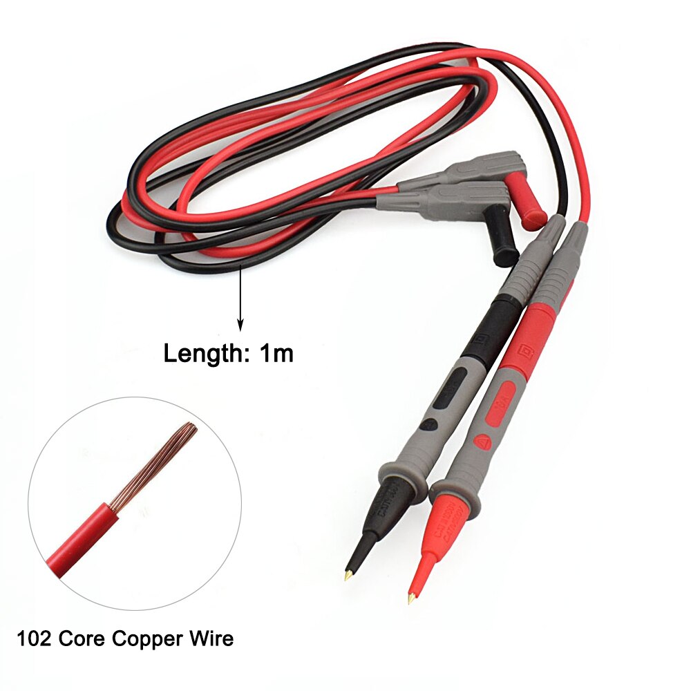 NEWACALOX Multimeter Pen Test Probe Multi Function Digital Pen Probe Extension Line Gold Plated Super Sharp Super Precision Kit