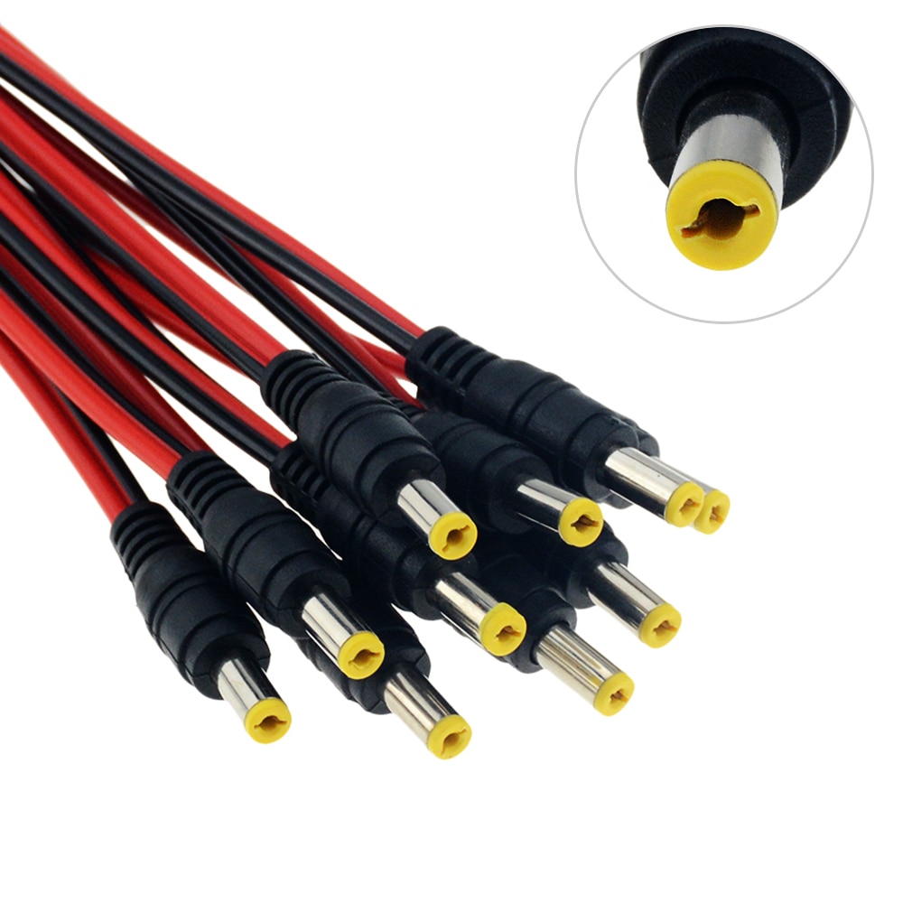 1pc DC 5.5*2.1 Male 12V 3A Power Wire Connectors Female Mount Socket Jack Plug Wire Terminals Adapter