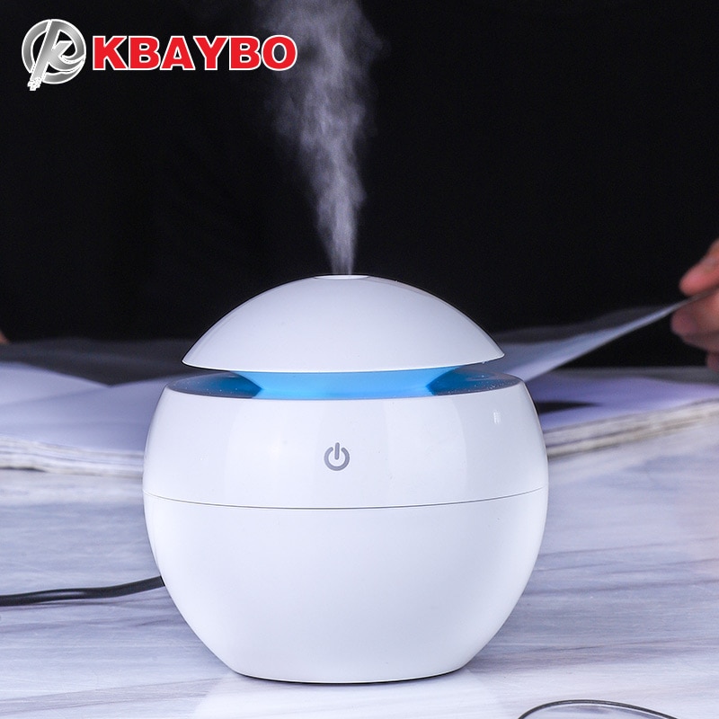 KBAYBO 130ML USB humidifier Ultrasonic aromatherapy essential oil diffuser for home electric diffusers air purifier with lights