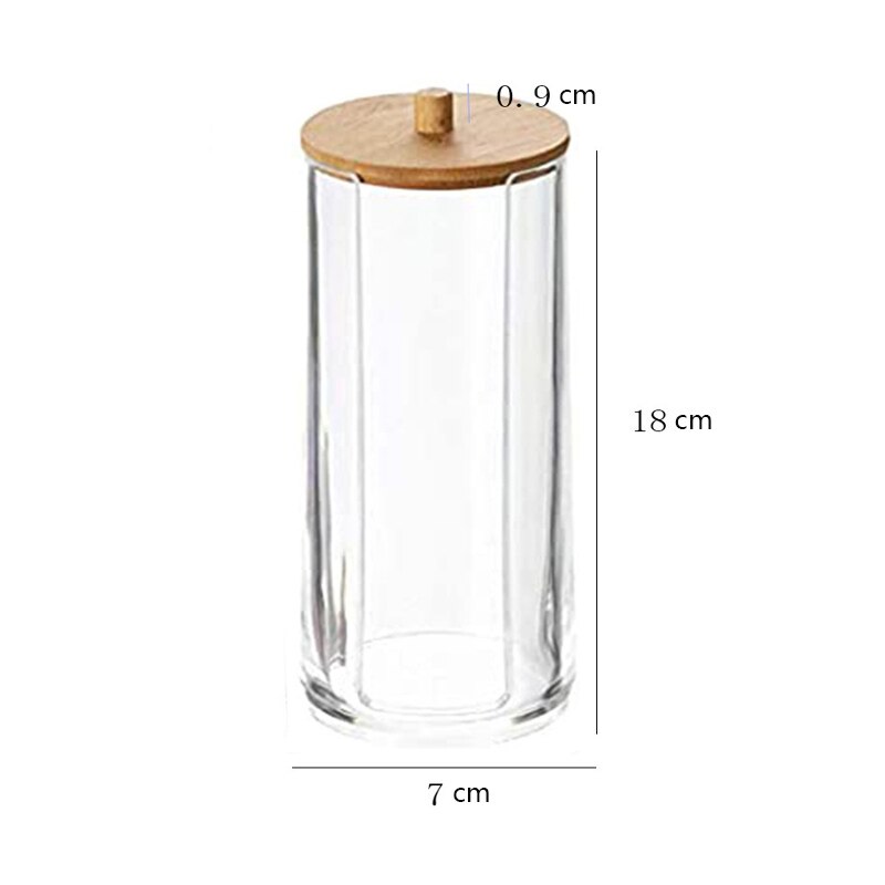 Badkamer Organizer Cosmetische Opbergdoos Katoenen Bal Qtip Beugel Acryl Opslag Jar Pen Houder Met Bamboe Cover Stofdicht: A-9