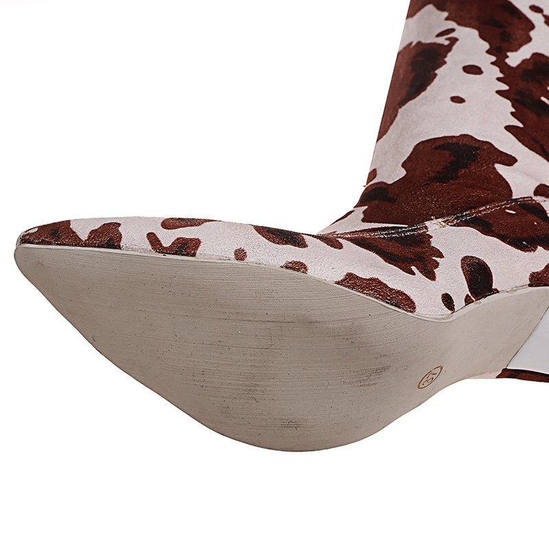 Women's High Heel Over Knee Boots Leopard Print Pointed Boots Party Casual Versatile Women's Boots