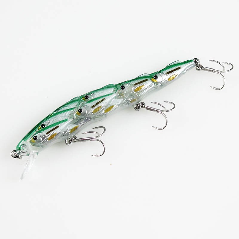 ILURE 1pcs Glass Minnow Fishing Lure Bait 15g 120mm wobbler jerkbait Suspending Pesca Lifelike isca artificial: Green