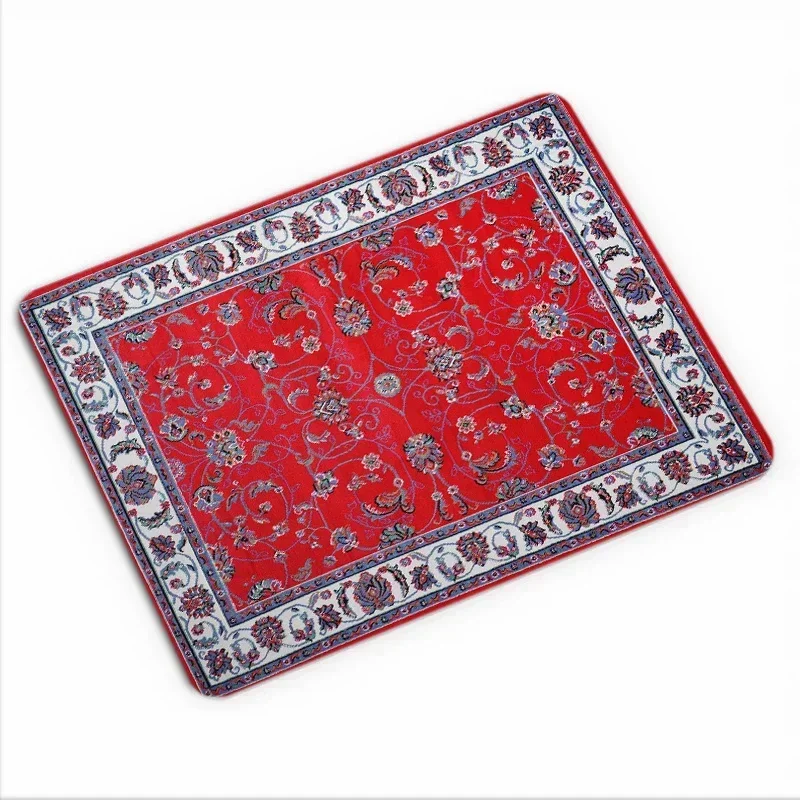 Persian Carpet Computer Laptop Mouse Pads Mysterious Decorative Desk Mats Washable Non-Slip Rubber Base with Precision Lock Edge: XS / APRICOT