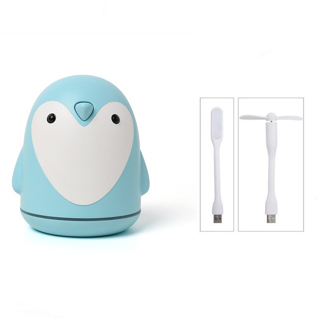 220ml Aroma Luftbefeuchter Nette Pinguin USB Luft Diffusor Für Heimat Sekretariat Auto Nebel Hersteller Ätherisches Öl Diffusor: Blau 3 in 1