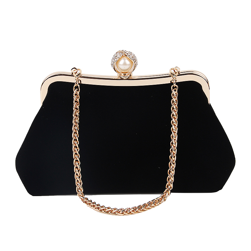 JHD-Female Diamond Pearl Handbag Vintage Crystal Flower Evening Bag Wedding Party Bride Clutch Bag Purse