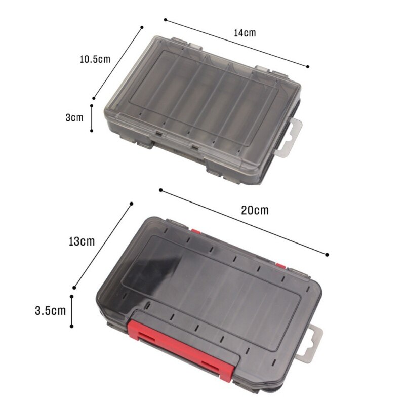Portable Fishing Lure Box Tackle Box Double-decker Sub-bait Box Bait Fishing Gear Storage Boxes Double Sided Tackle Box