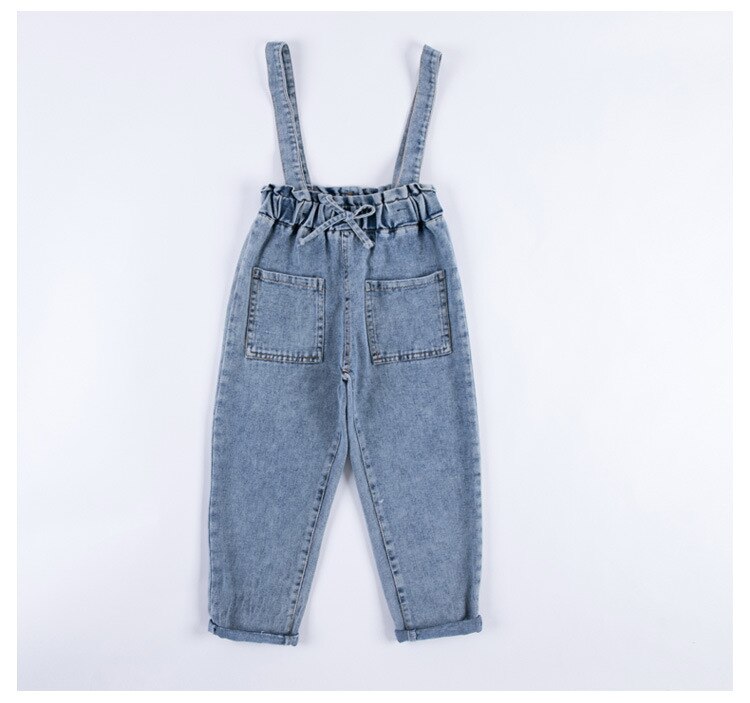 girls denim overalls jumpsuit kids autumn for girls 12 years