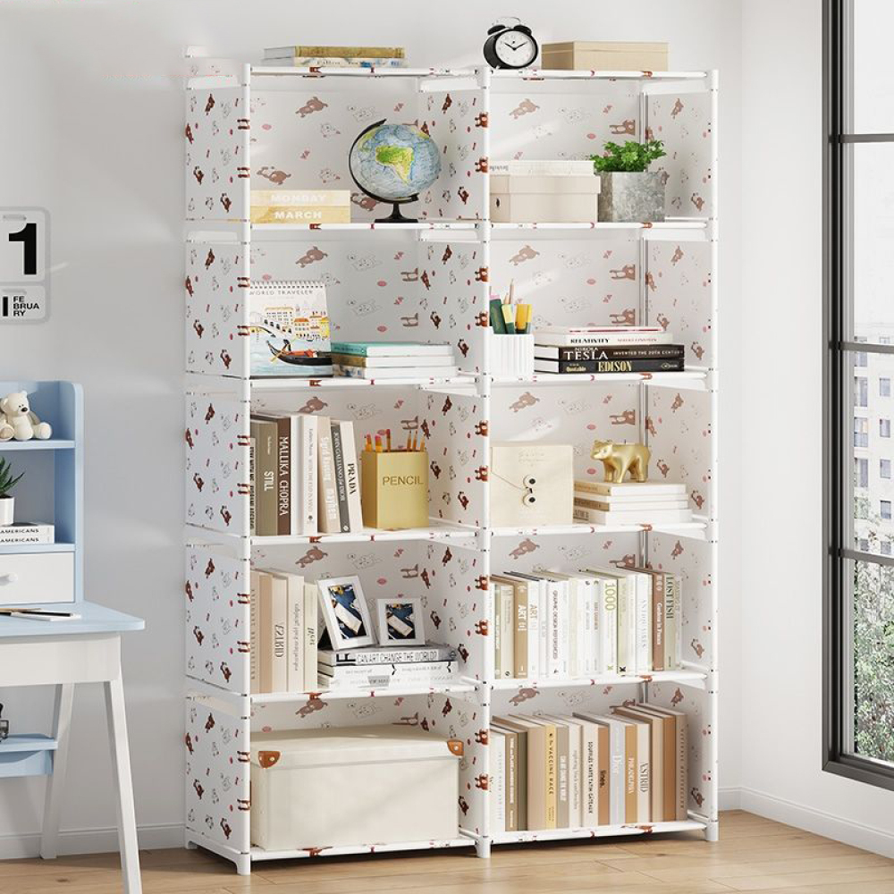 Multi-layer Simple Assembled Bookshelf Easy To Assemble Closet Storage Cabinet Portable Children's Sundries Shelf Save Space