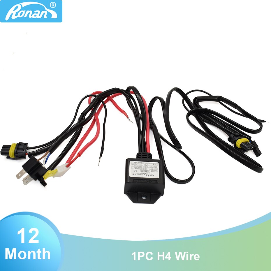 Ronan Xenon HID Headlight Relay Wire Harness Controller for H4Hi/lo 9007Hi/Lo, H13Hi/Lo bi-xenon projector lens high low beam