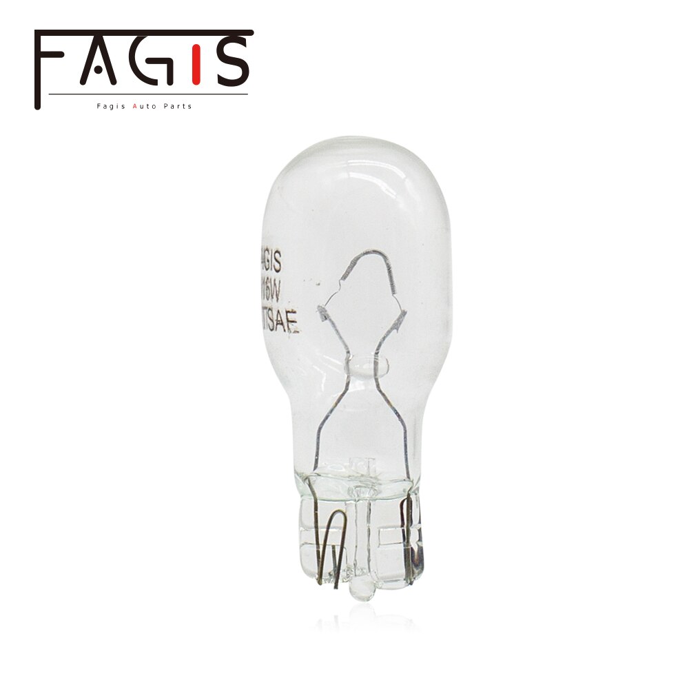 Fagis 10pcs Clear Glass Warm White T15 W16W Halogen Lamp 12V 16W Interior Light Clearance Light Halogen Light Bulbs