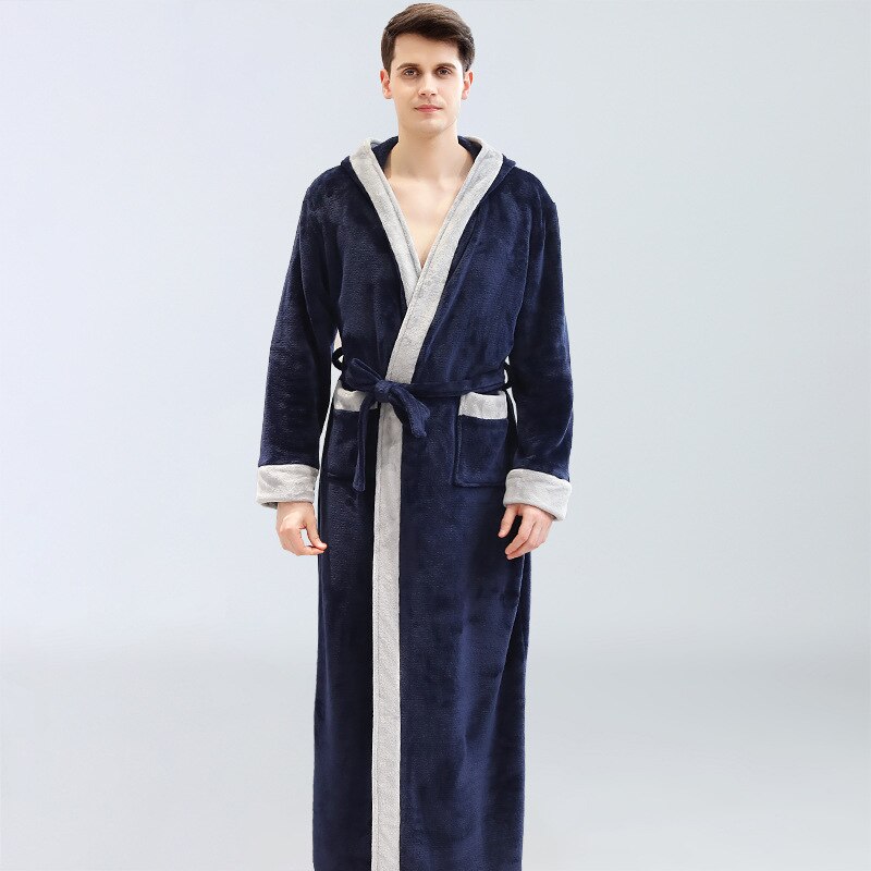 pyjamas skjønnhetssalong badekåpe tykk høst vinter utvidet fasjonable plysj nattkjole flanell: 1 / Xxl