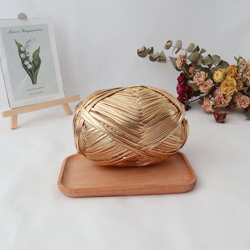 Metallic Tshirt Garen Gehaakte Breien Handwerken Weven Fancy Dikke Doek Wol Glanzend Goud Zilver Purse Handtas Diy Materiaal