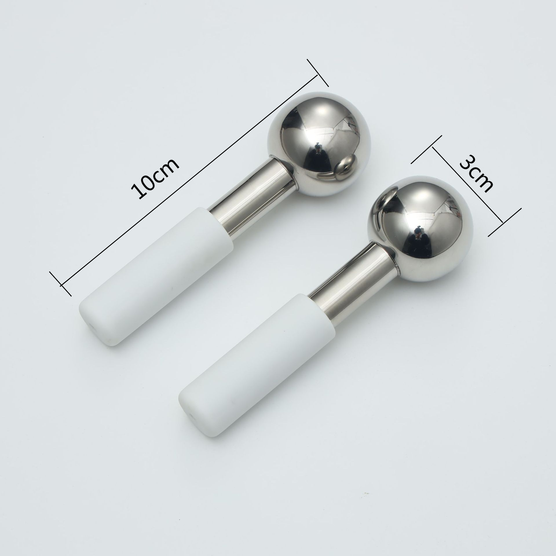 Mini globos de hielo de acero inoxidable, palos criogénicos para cara, ojos, rodillo frío, globo de enfriamiento para hinchazón, arrugas, círculo oscuro, 2 uds.