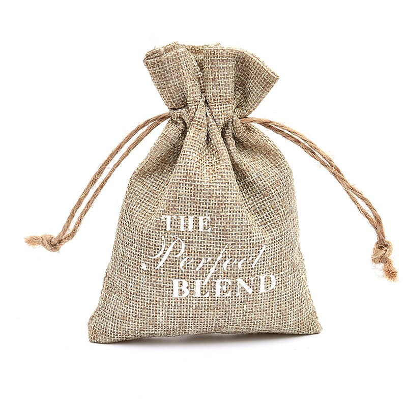 Petit sac de petites friandises de mariage en toile de jute en Jute, avec cordon, pour bonbons, bijoux, café, décor de noël,: Beige