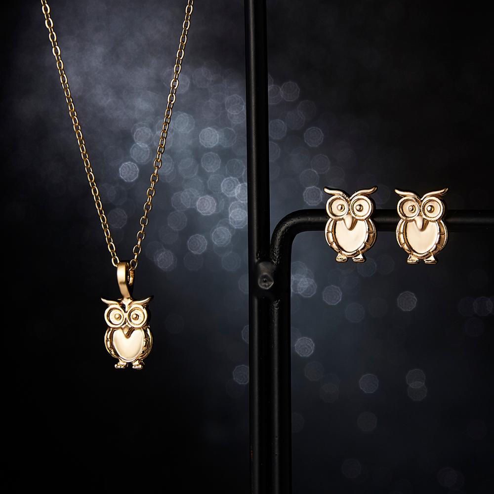 RINHOO Gold Color Jewelry Sets For Women Butterfly Owl Elephant Bird Animal Necklace Earrings Set Jewelry Set Wedding Jewelry