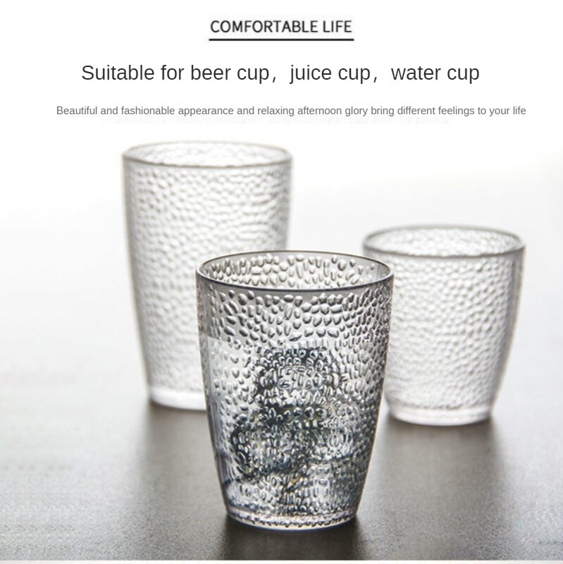 Tasse à eau colorée en acrylique, 5 pièces, 200mL/290mL/380mL, anti-goutte, pour Restaurant, bière, thé, vin, Dessert, magasin