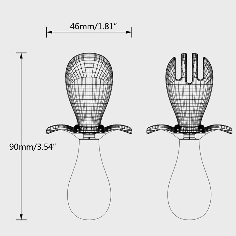 2 Teile/satz Baby Lernen Fütterung Löffel + Gabel Einfarbig Lebensmittel Klasse Silikon nicht-Unterhose freundlicher Geschirr Tragbare Kleinkind ausbildung Besteck