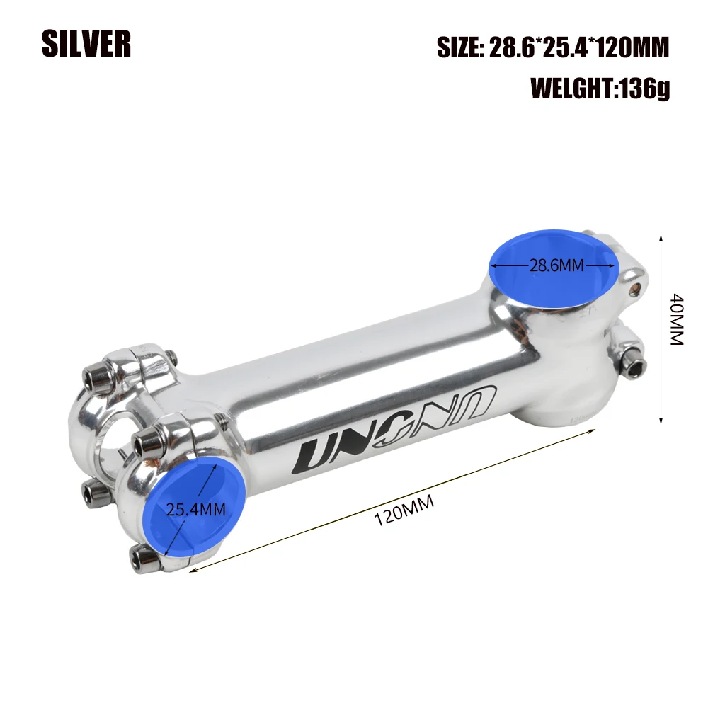UNO Ultralight Aluminum Alloy MTB Bike Stem 28.6*25.4mm 60-130mm +/- 7Degree Handlebar Stem Cycling Bike Accessories: Clear
