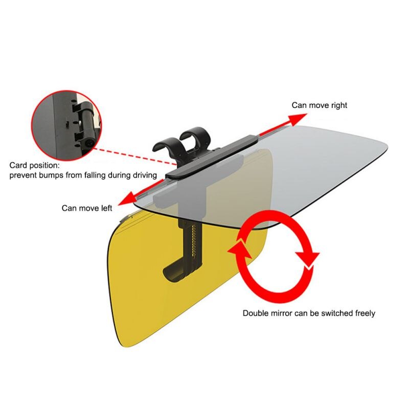 Auto Zonneklep Verlengstuk - Dag Nacht Windscherm Zonnescherm - Anti-UV Anti-verblinding Anti-Mist Blocker