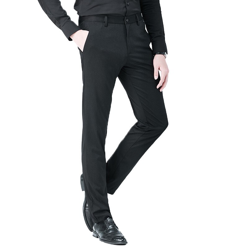 Svarte dressbukser herre kjole bukser slim fit ungdomsbedrift kontorbukser herrebukser formell parfyme masculino 28-40