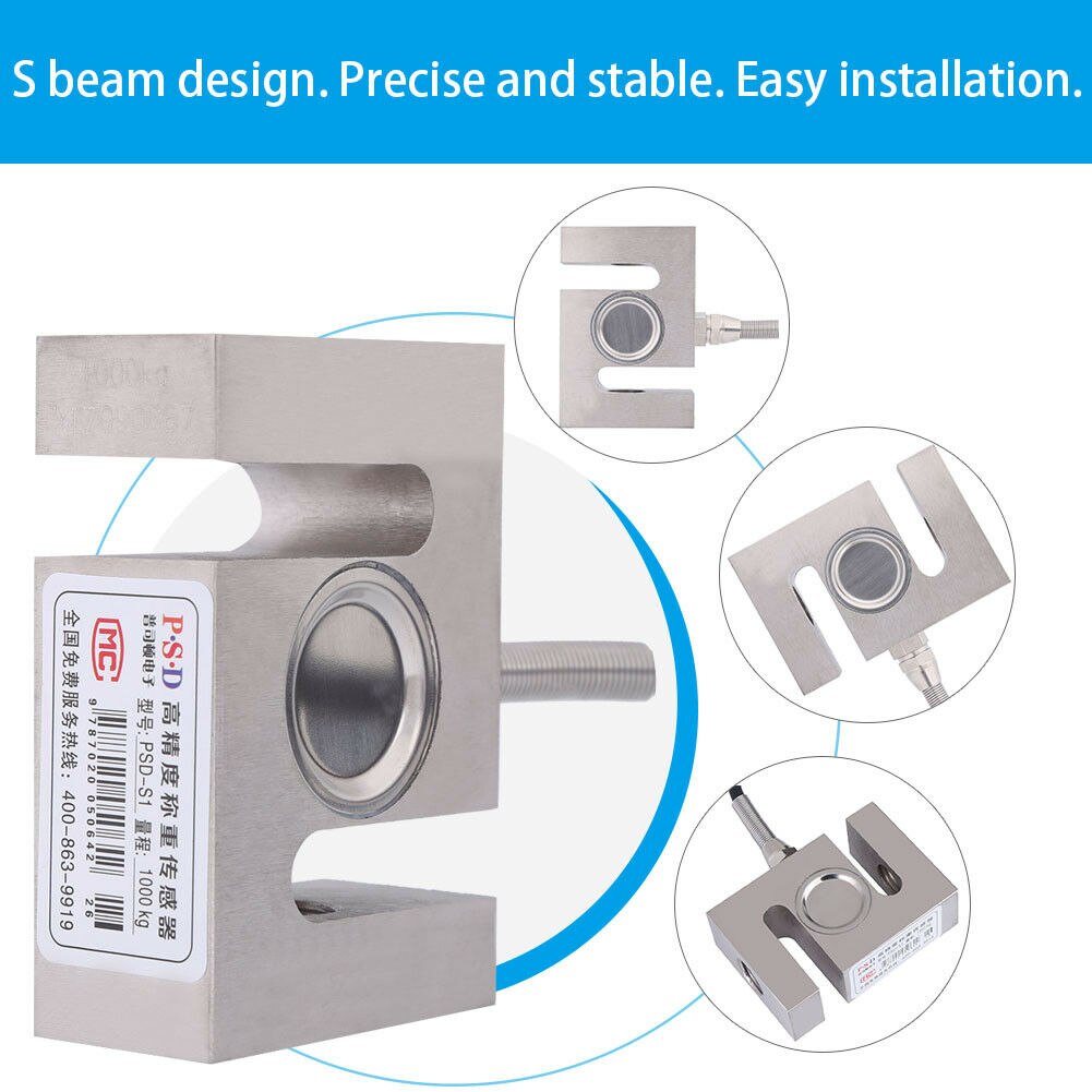 Capteur de pesage d'échelle de capteur d'échelle de cellule de charge de faisceau de 50-1000KG avec le Type de câble S Instruments de mesure de Force de capteur de pression
