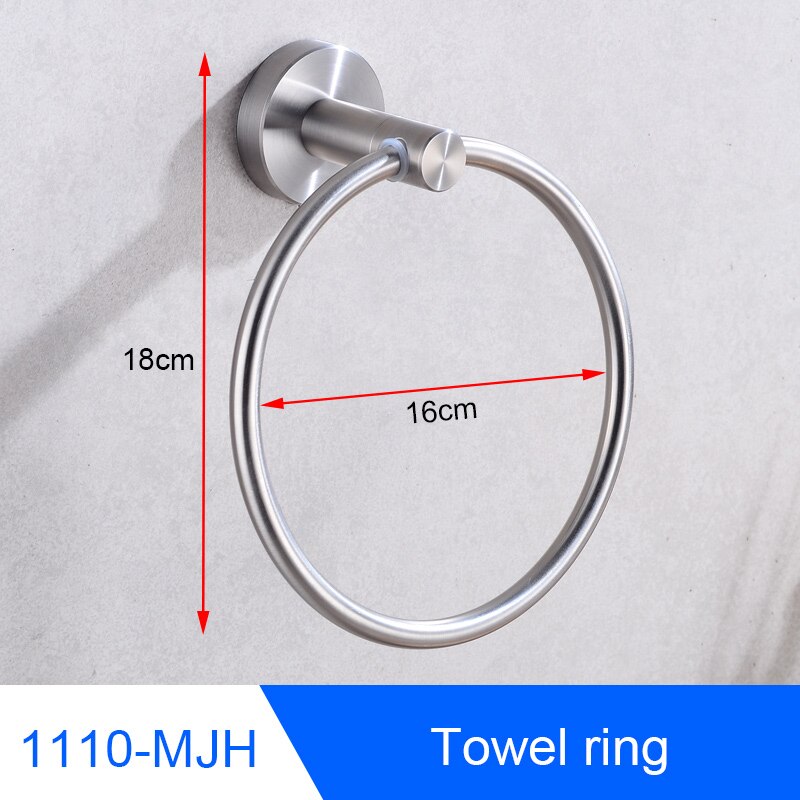 Bathroom Stainless Steel Towel Holder Wall Mounted Towel Rack Hanging Holder Single Towel Bar Ring Robe Hook Toilet Paper Holder: BAL1110-MJH