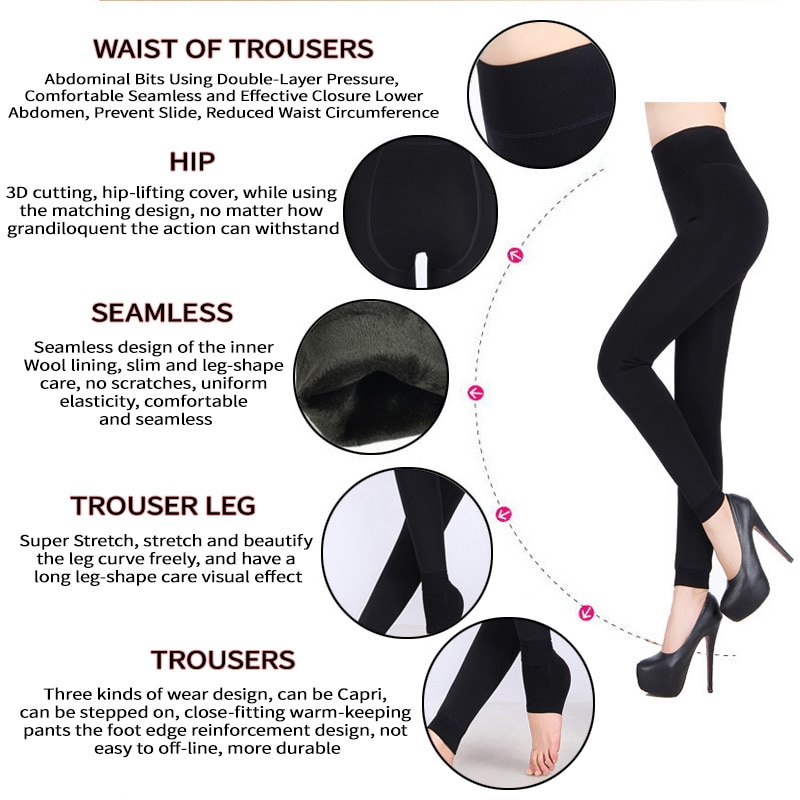 Women Winter Warm Tights Plus Size Pantyhose Thick Velvet Cashmere Colorful Tights Nylon Stretch Black Sexy High Tights