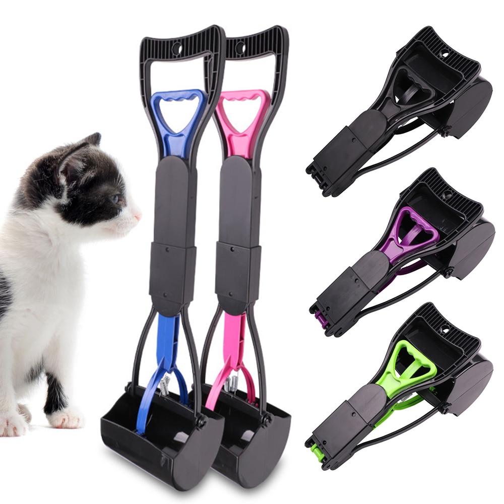 Ramasse-crottes pour animaux de compagnie, pelle à crottes de chien à long manche, pelle à crottes à mâchoire, ramassage des déchets d'animaux, outils de nettoyage extérieur pour animaux de compagnie