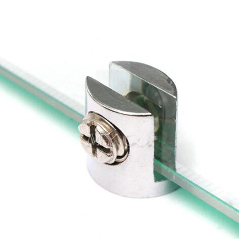 Glasbelagte beslag zink krom legering hyldeholder støtteklemme cylindrisk glasclips bogreol vinskab glasclips