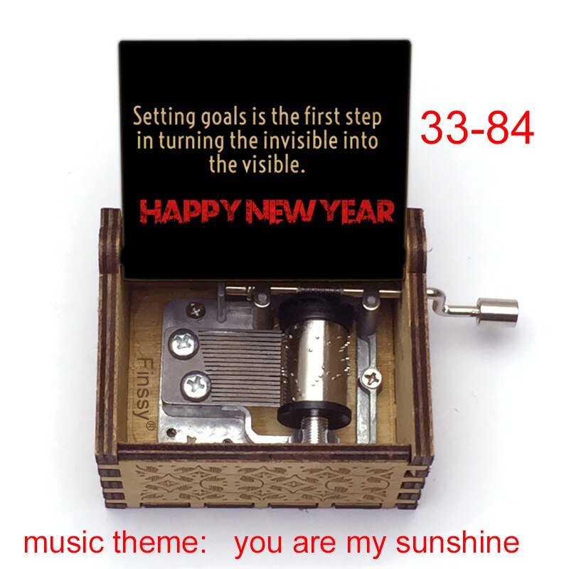 Wooden Music Box music theme You are My Sunshine Birthday Christmas year greeting inspiring