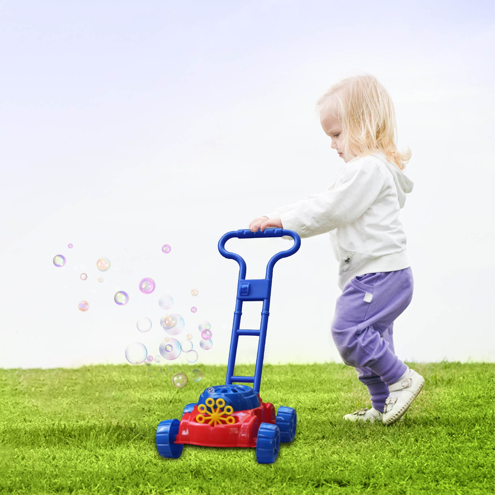 sumemer Bubble Machine Toys For Boys Girls, Bubble Lawn Mower With 118ml Bubble Solution toys Baby Bathroom Toy for Children