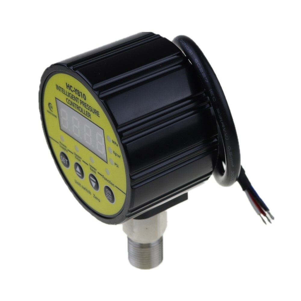 AC220V Air Compressor Pressure Switch Digital 0-1.6MPA M20 x 1.5 Pressure Gauge Relay output