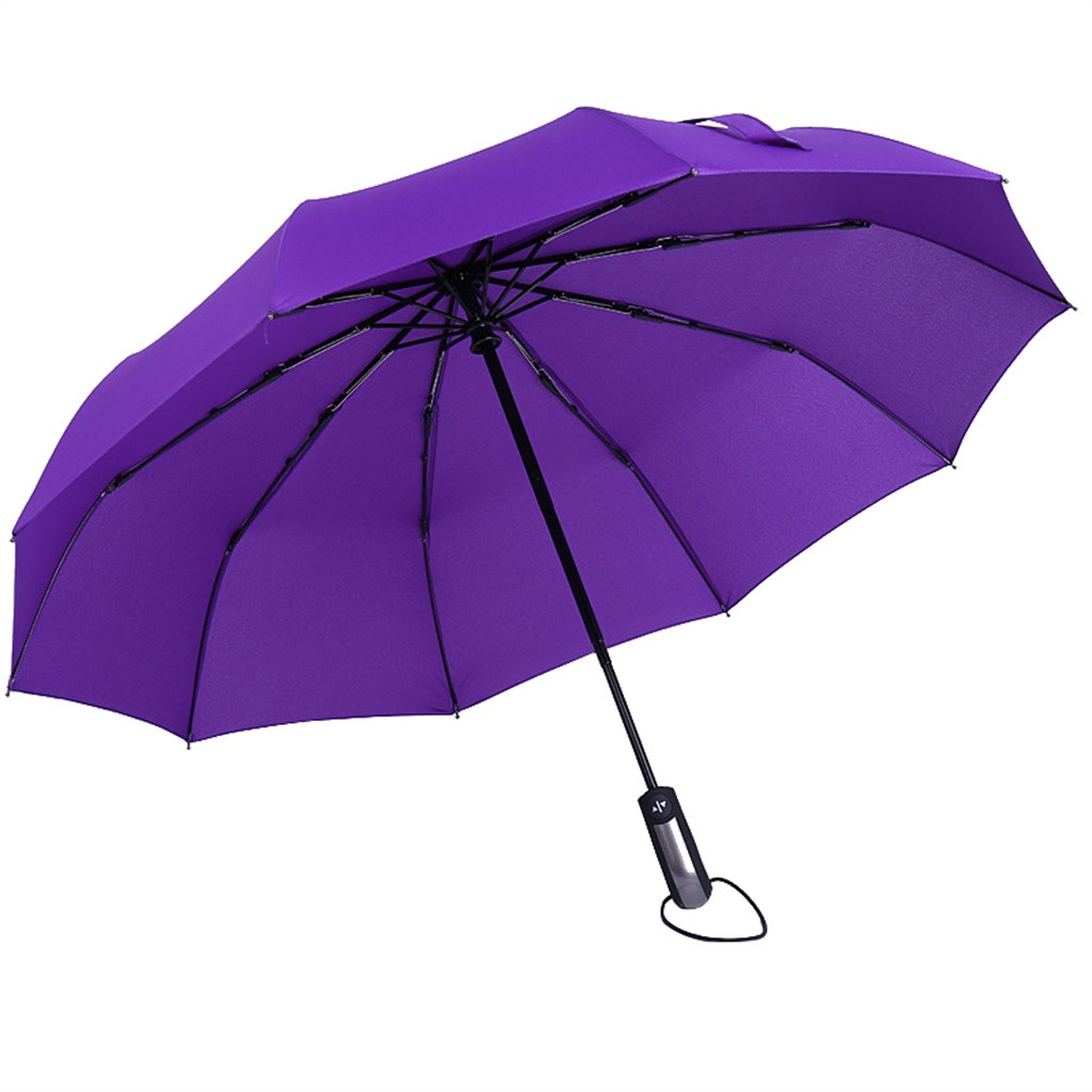 Umbrella Rain Women Men Windproof Double Layer Inverted Umbrellas Reverse Folding Umbrella UV Protection: Purple